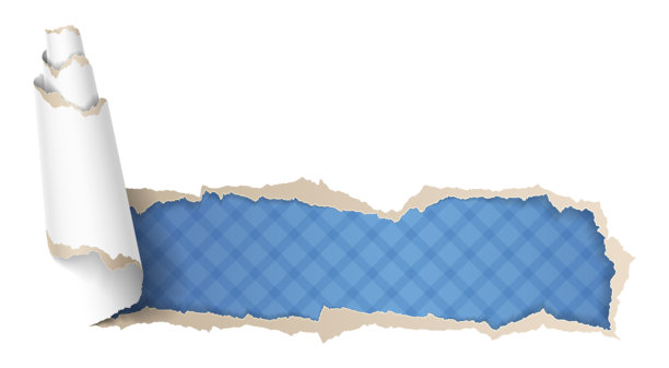 撕裂纸张的矢量插图，背后是复古风格的壁纸。图片下载