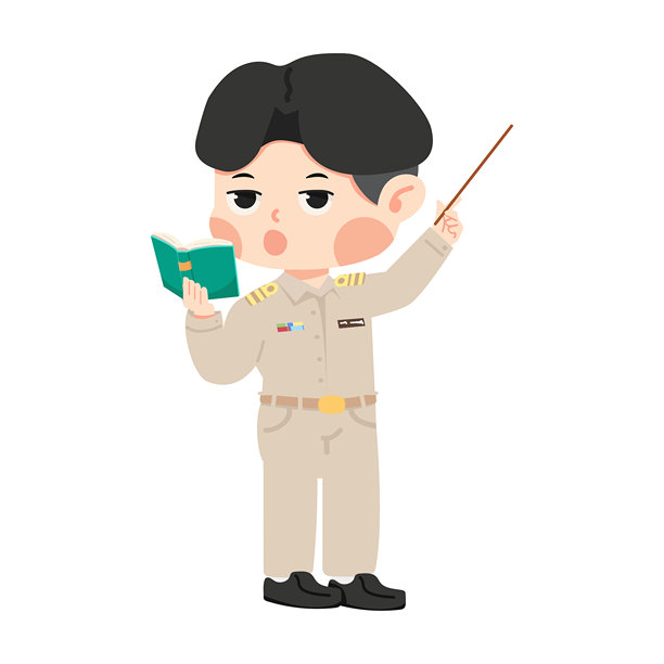 穿着制服的泰国男教师角色姿势图片下载