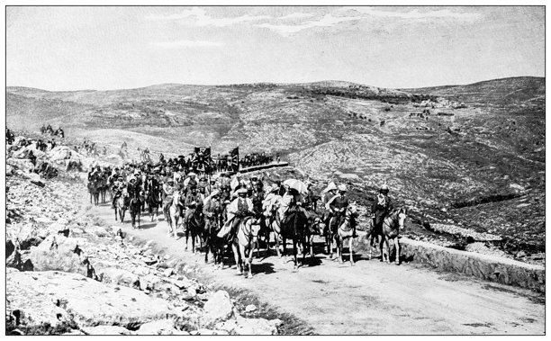 威廉二世皇帝访问圣地，通往耶路撒冷的道路古董图片图片下载