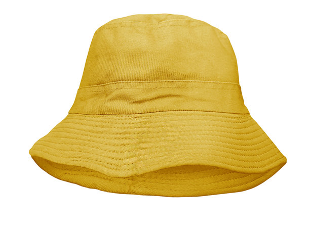 黄色桶帽孤立在白色背景上。图片下载