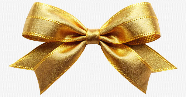 没有丝带的金色弓形物体，孤立展示图片下载
