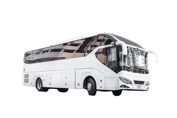 白色背景上的旅游巴士图片下载