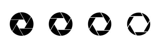 相机快门图标集。矢量插图图片下载