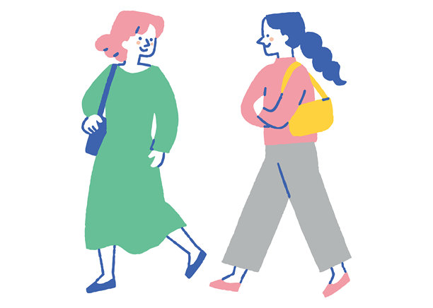 一起购物的两位好朋友_彩色图片下载