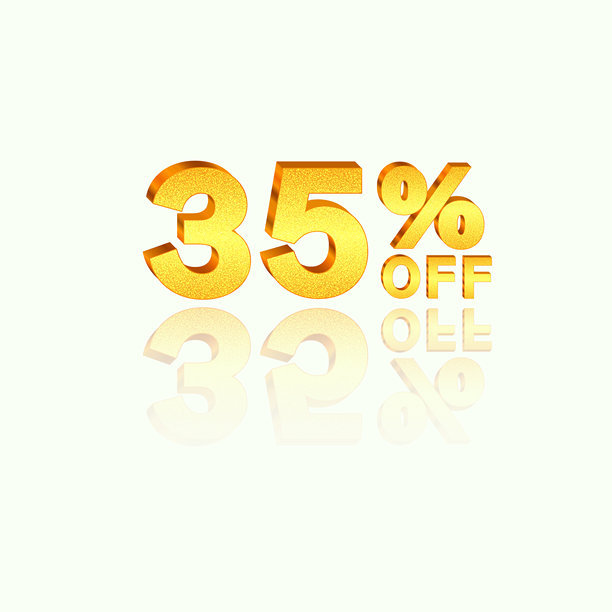 创意组合3D销售符号35%折扣促销banner海报矢量素材图片下载