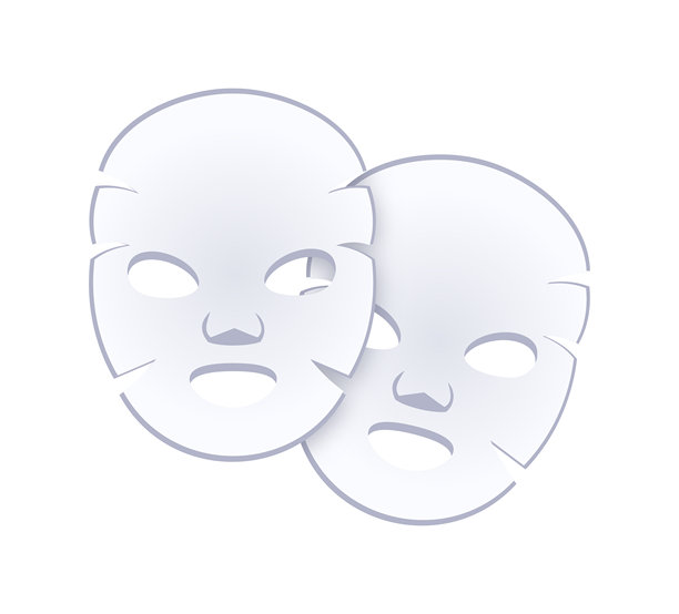 两片重叠的白色面膜，展现洁净肌肤图片下载