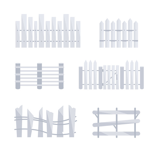 一组木栅栏，用于花园或农场，防止不速之客。图片下载