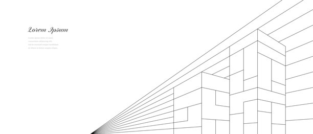 抽象建筑线条。几何建筑背景。科技建筑。建筑概念。图片下载