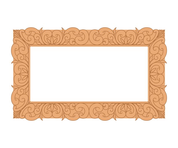 金色装饰框架。适合肖像、风景和静物画。用于镜子、画作或照片的高档框架。文本位置。平面矢量插图。图片下载
