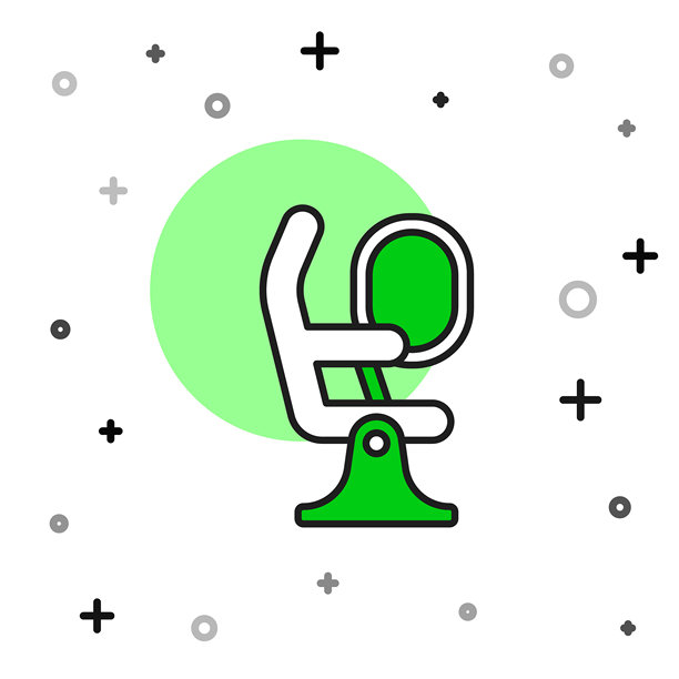 填充轮廓的飞机座位图标，背景为白色。矢量图。图片下载