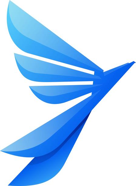 渐变色彩风格的鹰矢量插图图片下载