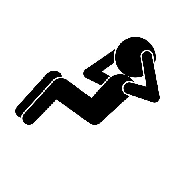 腹部锻炼剪影矢量图图片下载