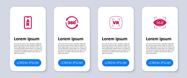 360度全景、VR和AR商业信息图表模板矢量图图片下载