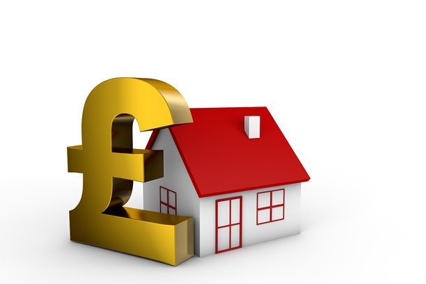 三维立体抽象房子和英镑图片下载