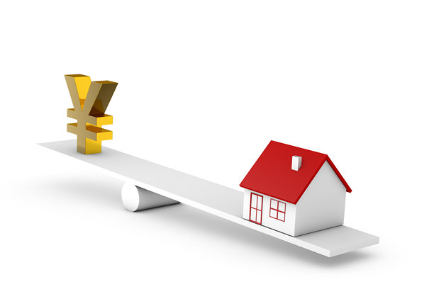 三维立体抽象房子和人民币图片下载