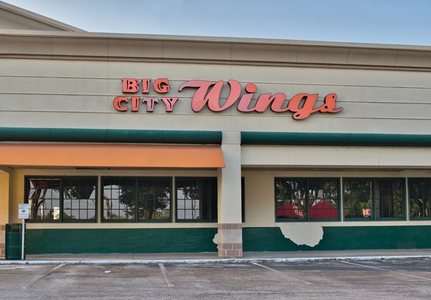 休斯顿，德克萨斯州，美国的大城市翅膀餐厅外观。图片下载