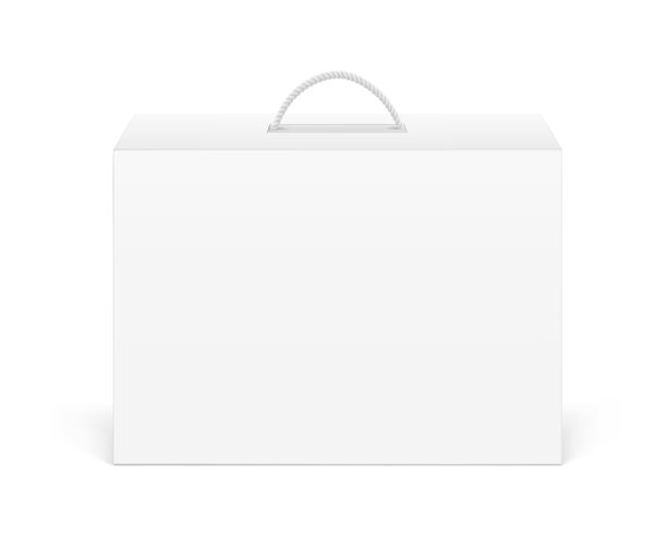 带绳手柄的波纹纸箱样品。图片下载