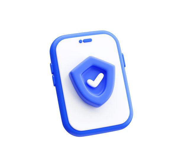 智能手机盾牌保护3D插图背景图片下载