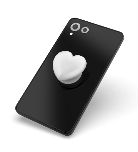 空白心形智能手机支架和持有器，适合品牌推广。图片下载