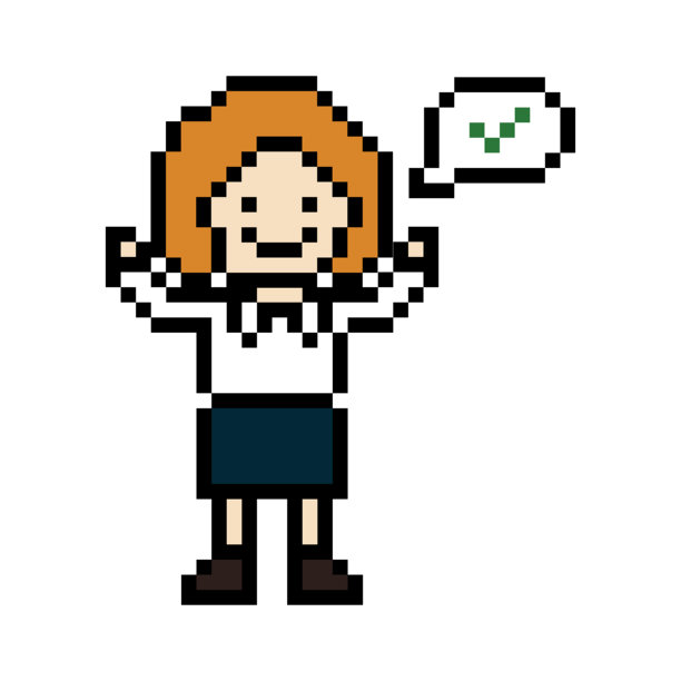 卡通可爱像素8bit商务女性角色矢量素材，适用于办公装饰游戏图片下载