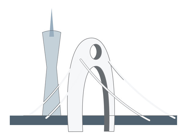 中国现代桥梁都市地标建筑设计图标图片下载