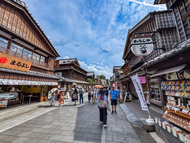 御蔭横丁江户购物街，位于日本三重县伊势市大原町图片下载