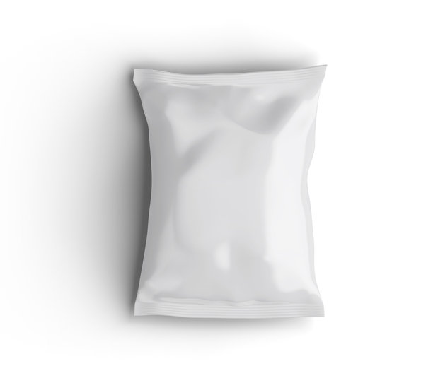 食品包装袋塑料袋模型，正面视角，3D渲染图片下载