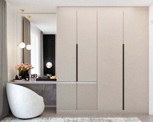 卧室里的梳妆台和衣柜图片下载