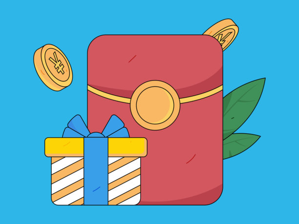 使用红包吸引新客户并促进活动。扁平矢量角色概念插图图片下载