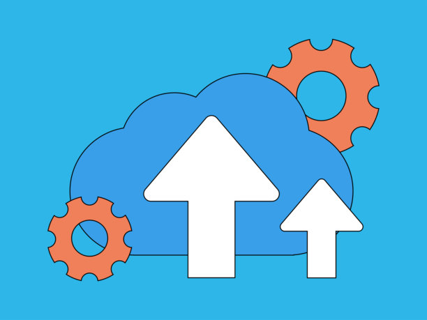 商业合作云计算扁平矢量概念操作手绘插图图片下载