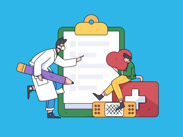 医务人员抗击疫情的扁平矢量概念手绘插图图片下载