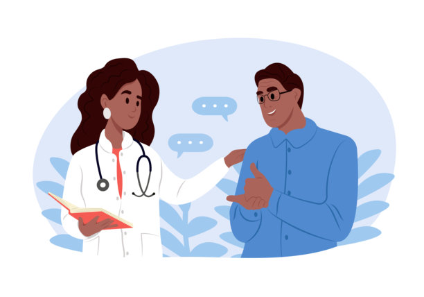 国家居家护理和临终关怀月。帮助和支持一位老年男性。残疾、康复或治疗。养老金、物理治疗。图片下载