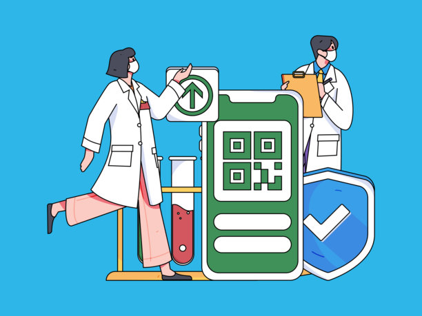 医务人员抗击疫情的扁平矢量概念手绘插图图片下载