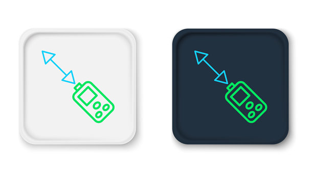 激光测距仪图标，背景为白色。激光测距仪测量设备。彩色轮廓概念。矢量图。图片下载