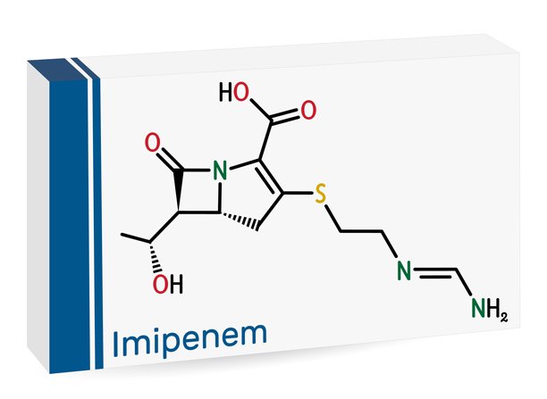 亚胺培南分子骨架化学式药品纸包装矢量图图片下载