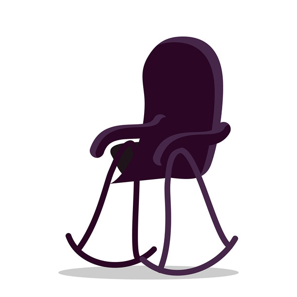 老年人用的摇椅。舒适的扶手椅，适合放松和休息。家居室内。平面矢量插图，透明背景。图片下载