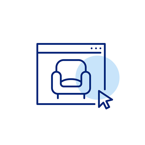 网页上的沙发椅家具在线购物商店像素完美矢量图标图片下载