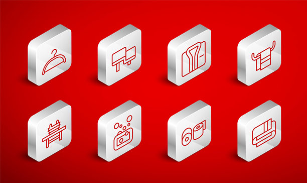 毛巾堆、桑拿木凳、浴袍、厕纸卷和肥皂矢量素材图片下载