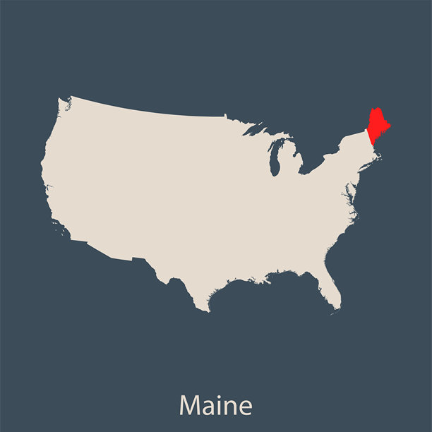 缅因州地图图片下载