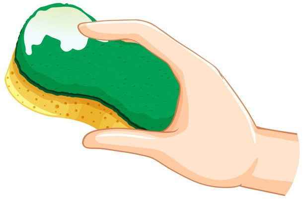 手握海绵插画图片下载