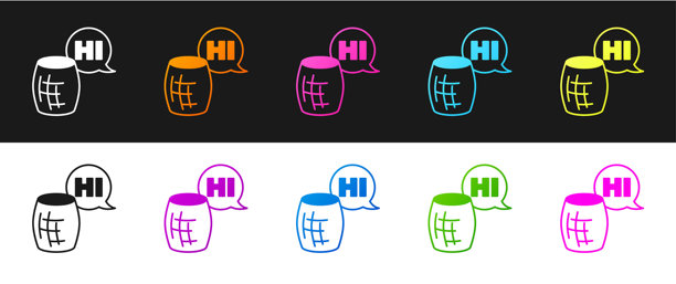 语音助手图标黑白背景矢量素材图片下载