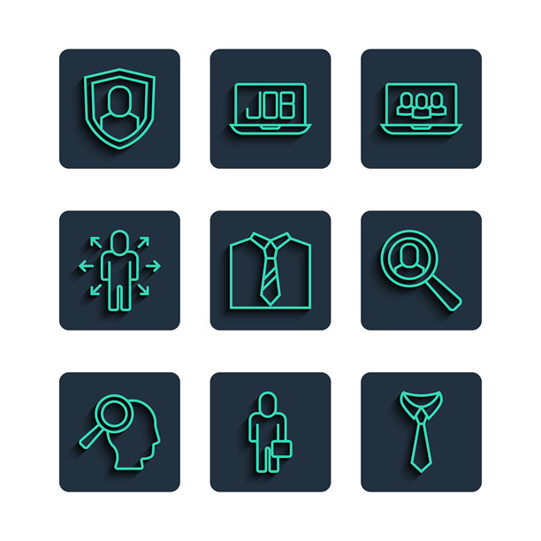 搜索职位放大镜、商人、领带、项目团队基础、多任务管理器工作、用户保护和图标矢量素材图片下载