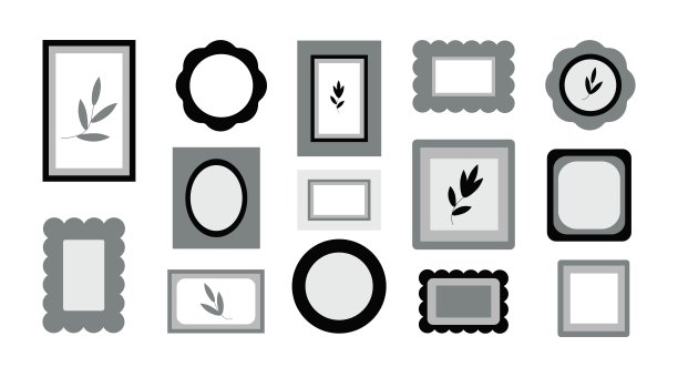 复古照片框，背景。不同照片的组合。怀旧相册的照片框模板。留白供文字使用。矢量插图。图片下载