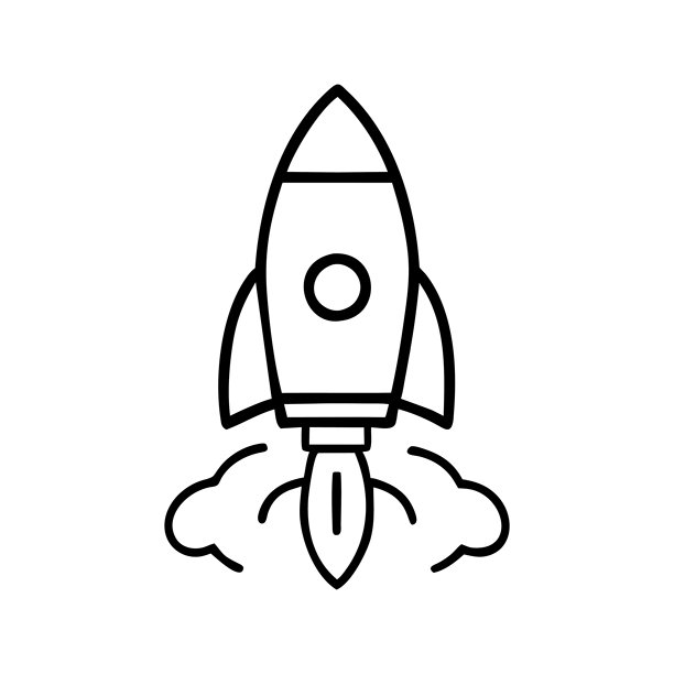 简约线条火箭图标图片下载