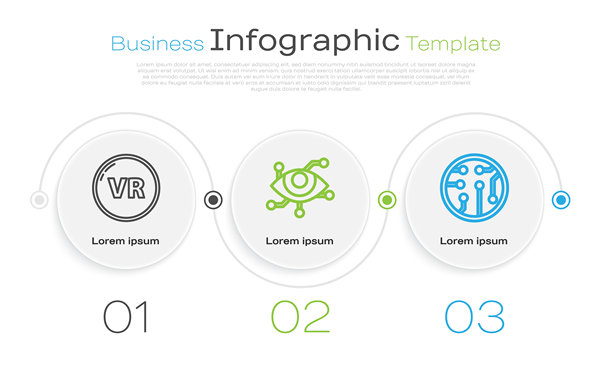 虚拟现实和处理器商务信息图表模板矢量素材图片下载