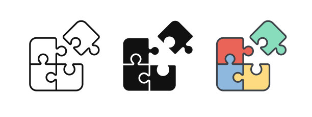 拼图图标。拼图块矢量插图。附加拼图符号。玩具标志。团队合作图标。策略解决方案图标。游戏系统图形。创意理念概念。图片下载