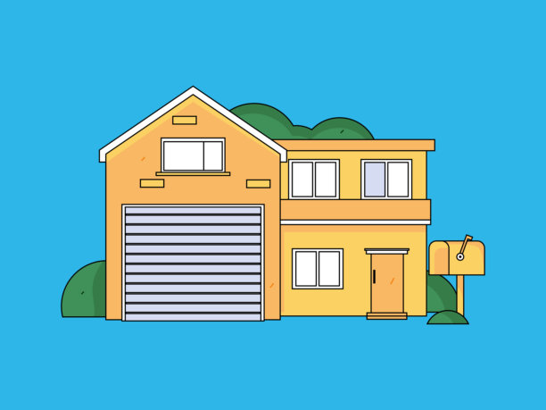 房屋建筑矢量概念操作手绘插图图片下载