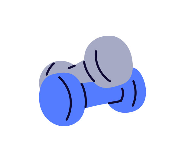 哑铃，用于自由重量的运动锻炼，两个轻量哑铃用于肌肉力量训练，健身锻炼，力量训练的运动器材，哑铃用于增强力量。图片下载