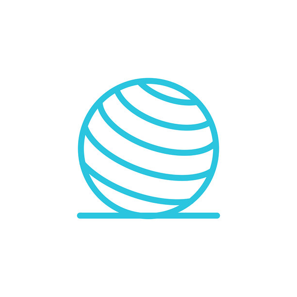 普拉提球图标。白色背景上的孤立图像。来自蓝色图标集。图片下载