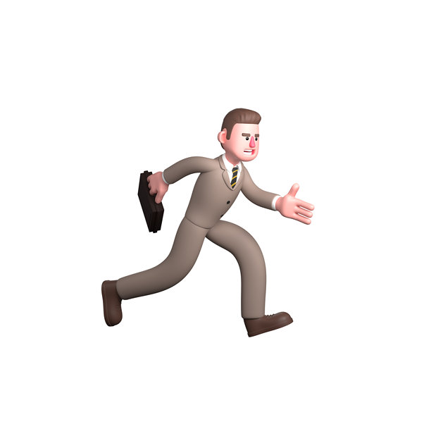 男性律师插画：手提公文包的3D律师图片下载